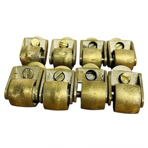 Lot of 8 Antique Vintage Swivel Caster Brass Wheels Accent Fixture Decor